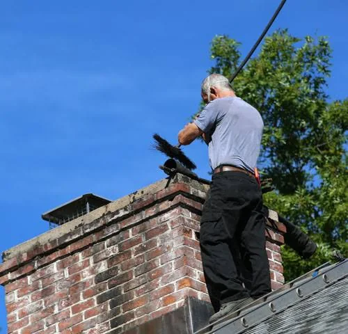 Exterior residential chimney detail during service evaluation
